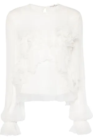 ERMANNO SCERVINO Blus med blomapplikation
