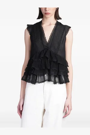 ALICE+OLIVIA Blus med volangdetalj