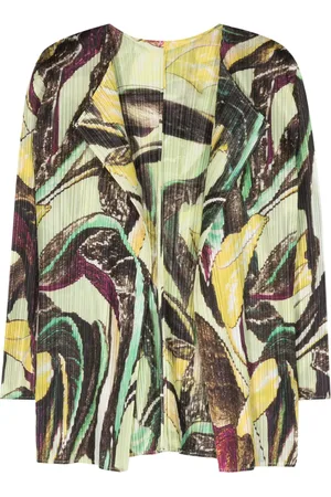 PLEATS PLEASE ISSEY MIYAKE Plisserad bomberjacka med grafiskt tryck