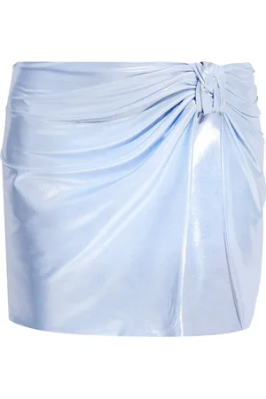 MISBHV Kort jeanskjol med metallisk finish
