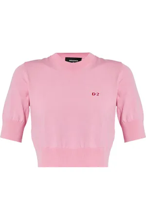 Dsquared2 Stickad croptop med logotypapplikation
