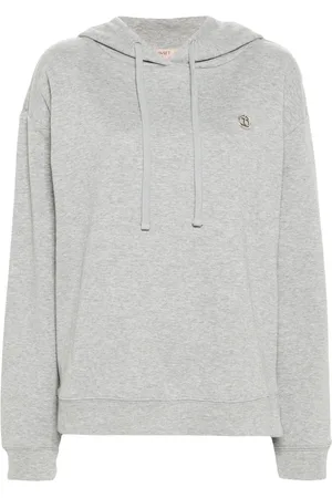 Twin-Set Hoodie med logotypplakett