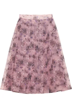 Prada Blommig plisserad kjol