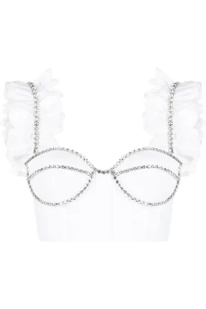 AREA Croptop med strass