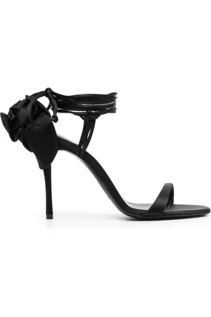MAGDA BUTRYM Blommiga sandaler i satin 110 mm