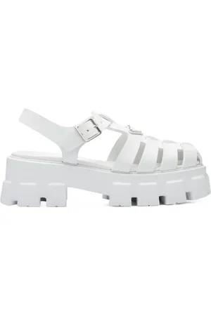 Prada Monolith platåsandaler i bast 55 mm