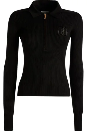 Bally Ribbstickad tröja med broderad logotyp