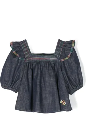 ZIMMERMANN Alight jeansblus med volang