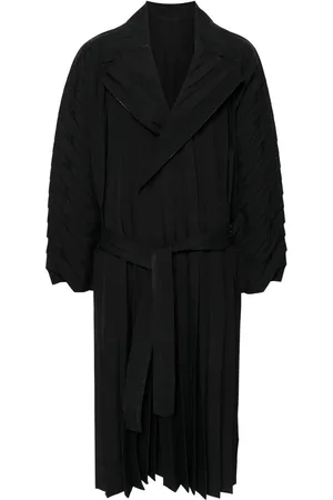 Issey Miyake Edge plisserad lång kappa