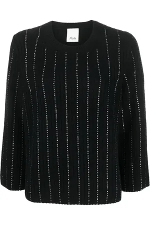 Allude Ribbstickad tröja med strass