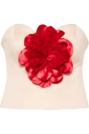 Parlor Topp med blomapplikation