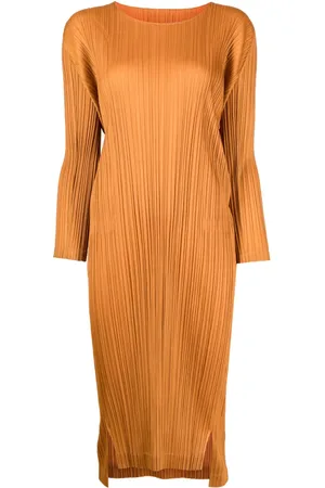 PLEATS PLEASE ISSEY MIYAKE Plisserad långärmad midiklänning