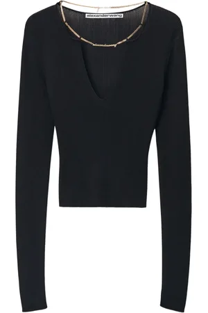 Alexander Wang Stickad topp med logotypplakett