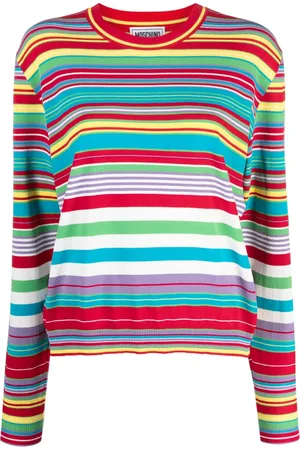 Moschino Randig topp med logotypmärke