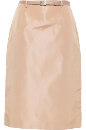 Prada Rak kjol med logotypspänne