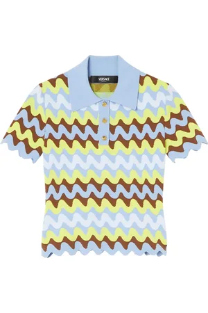 VERSACE Wave jacquardstickad pikétröja