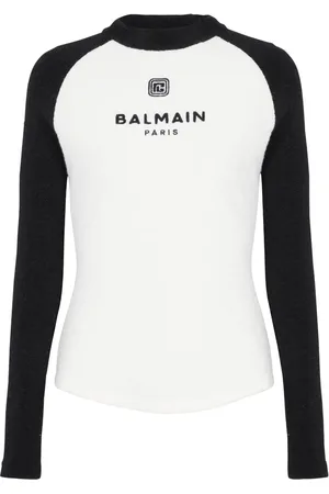 Balmain Stickad topp med broderad logotyp