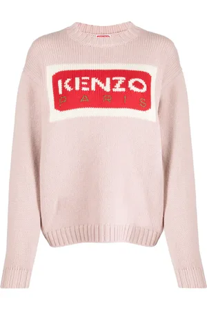 Kenzo Intarsiastickad tröja med logotyp
