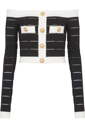 Balmain Stickad baraxlad topp