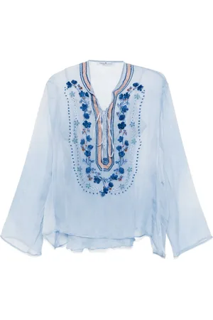 ERMANNO SCERVINO Chiffongblus med broderat motiv
