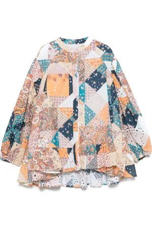 Etro Sidenblus med lappdesign