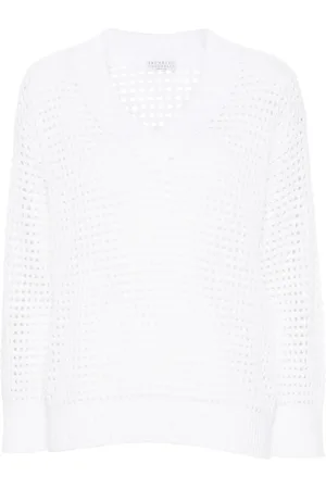 Brunello Cucinelli Stickad tröja med logotyp
