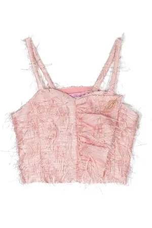 MISS BLUMARINE Croptop med logotypplakett