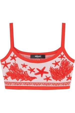 VERSACE Barocco Sea stickad croptop