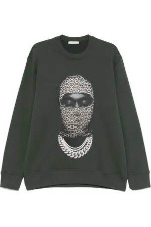 Ih Nom Uh Nit Leopardmönstrad sweatshirt med rundad hals