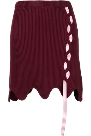 PH5 Ribbstickad minikjol med lagerdesign