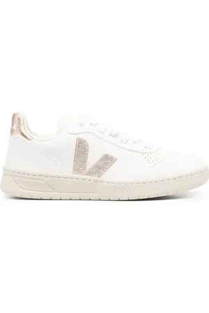 Veja V10 metalliska lädersneakers