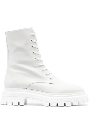Stuart Weitzman Läderstövlar med snörning