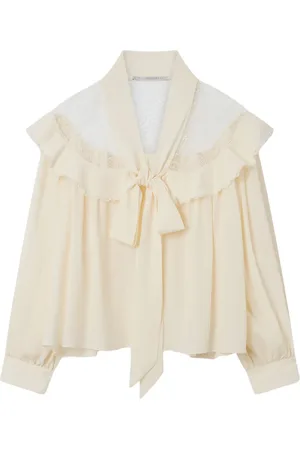 Stella McCartney Sidenskjorta med knytkrage