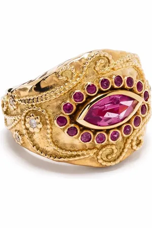 Aurélie Bidermann "ring i 18K gult guld med rubin, rubin och diamant"
