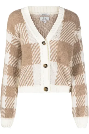 Woolrich Rutig intarsiastickad kofta