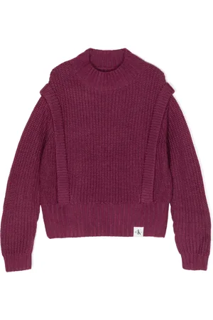 Calvin Klein Ribbstickad tröja med lagerdesign