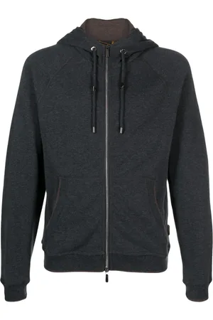 MOORER Hoodie med dragkedja