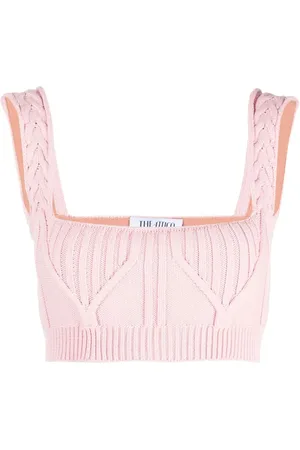 The Attico Miles ribbstickad croptop