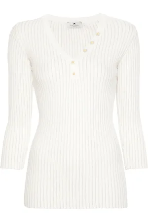 Elisabetta Franchi Ribbstickad tröja