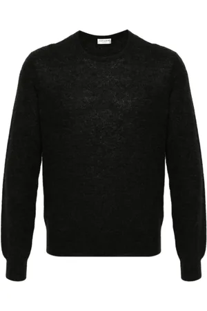 Saint Laurent Stickad tröja med melerad effekt