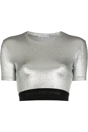 Paco rabanne Beskuren topp med broderad logotyp