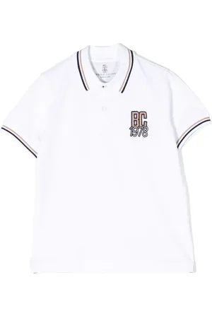 Brunello Cucinelli Pikétröja med broderad logotyp