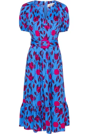 Diane von Furstenberg Lindy blommig midiklänning