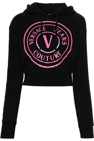 VERSACE Kort hoodie med logotyp