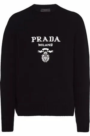 Prada Intarsiastickad tröja med logotyp