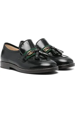 Gucci Web läderloafers