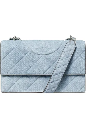 Tory Burch Fleming liten vändbar axelväska i denim
