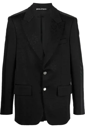 Palm Angels Enkelknäppt blazer i jacquard