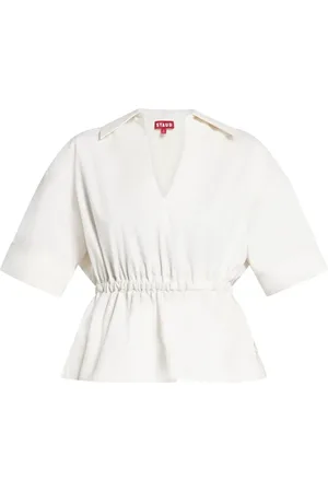 Staud Bristol blus med peplumkant