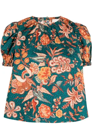 ULLA JOHNSON Frances blus med blommigt tryck